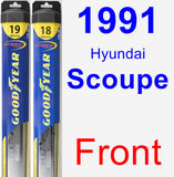 Front Wiper Blade Pack for 1991 Hyundai Scoupe - Hybrid