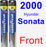 Front Wiper Blade Pack for 2000 Hyundai Sonata - Hybrid