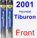 Front Wiper Blade Pack for 2001 Hyundai Tiburon - Hybrid