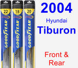 Front & Rear Wiper Blade Pack for 2004 Hyundai Tiburon - Hybrid