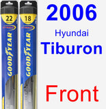 Front Wiper Blade Pack for 2006 Hyundai Tiburon - Hybrid