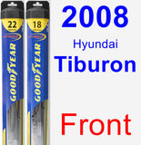 Front Wiper Blade Pack for 2008 Hyundai Tiburon - Hybrid