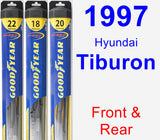 Front & Rear Wiper Blade Pack for 1997 Hyundai Tiburon - Hybrid