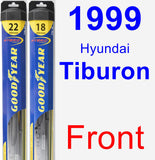 Front Wiper Blade Pack for 1999 Hyundai Tiburon - Hybrid
