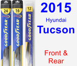 Front & Rear Wiper Blade Pack for 2015 Hyundai Tucson - Hybrid