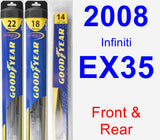 Front & Rear Wiper Blade Pack for 2008 Infiniti EX35 - Hybrid