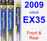 Front & Rear Wiper Blade Pack for 2009 Infiniti EX35 - Hybrid