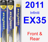 Front & Rear Wiper Blade Pack for 2011 Infiniti EX35 - Hybrid