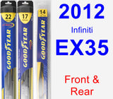 Front & Rear Wiper Blade Pack for 2012 Infiniti EX35 - Hybrid