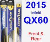 Front & Rear Wiper Blade Pack for 2015 Infiniti QX60 - Hybrid