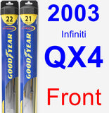 Front Wiper Blade Pack for 2003 Infiniti QX4 - Hybrid