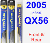 Front & Rear Wiper Blade Pack for 2005 Infiniti QX56 - Hybrid