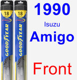 Front Wiper Blade Pack for 1990 Isuzu Amigo - Hybrid