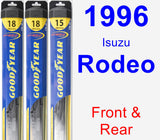 Front & Rear Wiper Blade Pack for 1996 Isuzu Rodeo - Hybrid