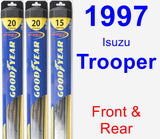 Front & Rear Wiper Blade Pack for 1997 Isuzu Trooper - Hybrid