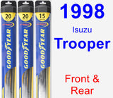 Front & Rear Wiper Blade Pack for 1998 Isuzu Trooper - Hybrid