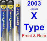 Front & Rear Wiper Blade Pack for 2003 Jaguar X-Type - Hybrid