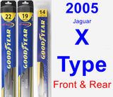 Front & Rear Wiper Blade Pack for 2005 Jaguar X-Type - Hybrid