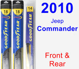Front & Rear Wiper Blade Pack for 2010 Jeep Commander - Hybrid
