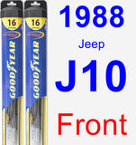 Front Wiper Blade Pack for 1988 Jeep J10 - Hybrid