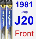 Front Wiper Blade Pack for 1981 Jeep J20 - Hybrid