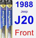 Front Wiper Blade Pack for 1988 Jeep J20 - Hybrid