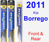 Front & Rear Wiper Blade Pack for 2011 Kia Borrego - Hybrid