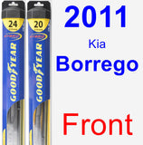 Front Wiper Blade Pack for 2011 Kia Borrego - Hybrid
