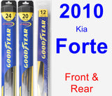 Front & Rear Wiper Blade Pack for 2010 Kia Forte - Hybrid