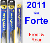 Front & Rear Wiper Blade Pack for 2011 Kia Forte - Hybrid