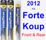 Front & Rear Wiper Blade Pack for 2012 Kia Forte Koup - Hybrid