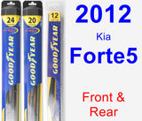 Front & Rear Wiper Blade Pack for 2012 Kia Forte5 - Hybrid