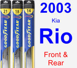 Front & Rear Wiper Blade Pack for 2003 Kia Rio - Hybrid