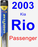 Passenger Wiper Blade for 2003 Kia Rio - Hybrid