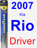 Driver Wiper Blade for 2007 Kia Rio - Hybrid