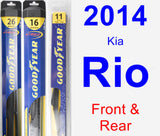 Front & Rear Wiper Blade Pack for 2014 Kia Rio - Hybrid