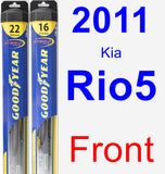 Front Wiper Blade Pack for 2011 Kia Rio5 - Hybrid