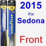 Front Wiper Blade Pack for 2015 Kia Sedona - Hybrid