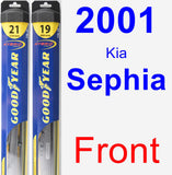 Front Wiper Blade Pack for 2001 Kia Sephia - Hybrid