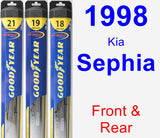 Front & Rear Wiper Blade Pack for 1998 Kia Sephia - Hybrid