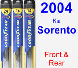 Front & Rear Wiper Blade Pack for 2004 Kia Sorento - Hybrid