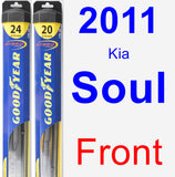 Front Wiper Blade Pack for 2011 Kia Soul - Hybrid