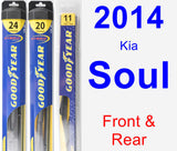 Front & Rear Wiper Blade Pack for 2014 Kia Soul - Hybrid