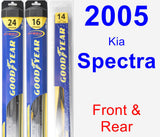 Front & Rear Wiper Blade Pack for 2005 Kia Spectra - Hybrid