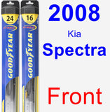 Front Wiper Blade Pack for 2008 Kia Spectra - Hybrid