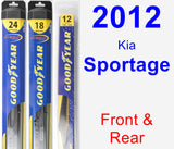 Front & Rear Wiper Blade Pack for 2012 Kia Sportage - Hybrid