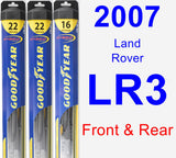 Front & Rear Wiper Blade Pack for 2007 Land Rover LR3 - Hybrid