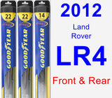 Front & Rear Wiper Blade Pack for 2012 Land Rover LR4 - Hybrid