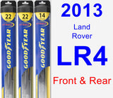 Front & Rear Wiper Blade Pack for 2013 Land Rover LR4 - Hybrid