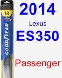 Passenger Wiper Blade for 2014 Lexus ES350 - Hybrid